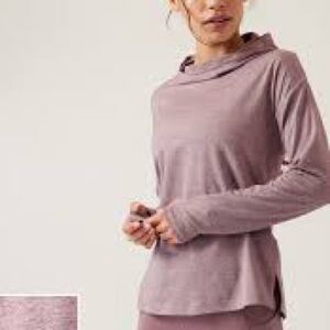 Athleta Uptempo Elevate Hoodie Sweatshirt XL Pinot Plum Heather Purple